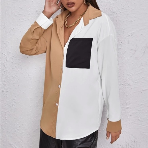 •Sold on Mercari• Shein Colorblock Drop Shoulder Top M - Picture 3 of 4